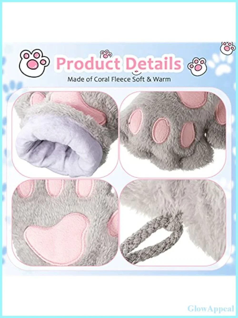 Cat Paw Fingerless Gloves - Faux Fur Kawaii Cosplay Gloves Multi-Pack